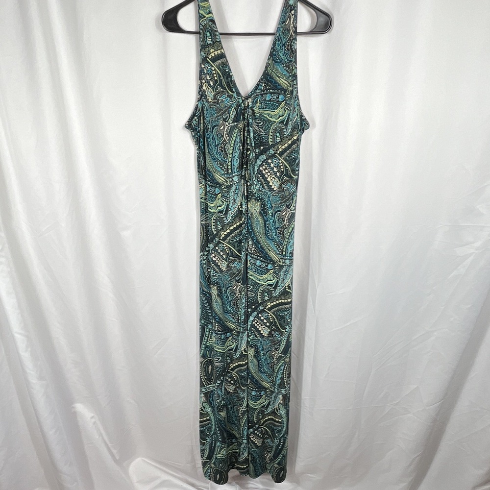Dots 1X Maxi Dress Paisley Print Blue Sleeveless V-Neck